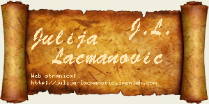 Julija Lacmanović vizit kartica